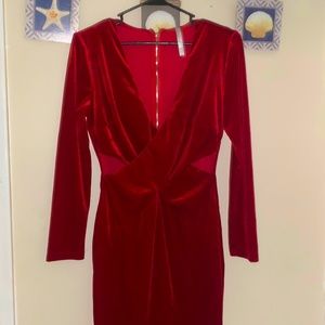Cute red velvet colored felt go out dress